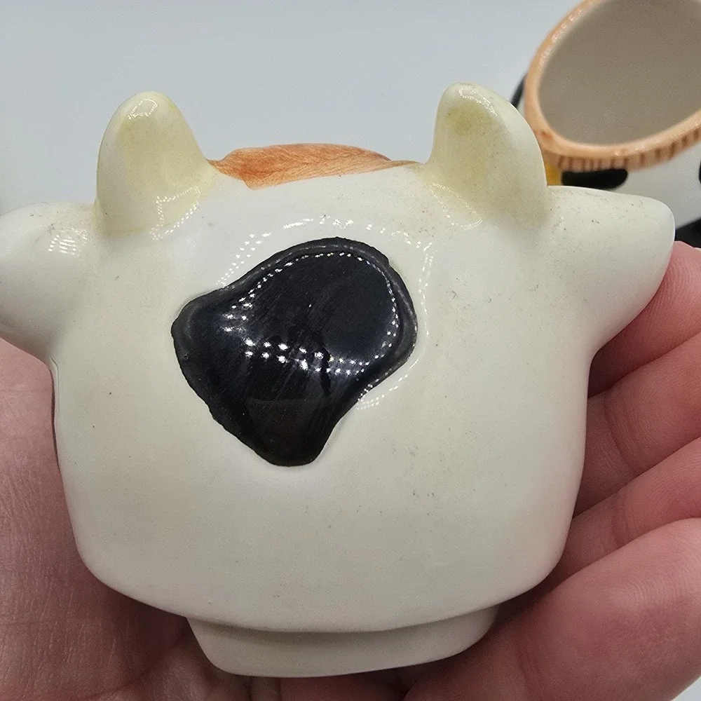 Vintage Ceramic Cow Sugar bowl By Houston Harvest Country Kitchen
